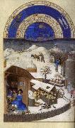 LIMBOURG brothers Les trs riches heures du Duc de Berry: Fevrier (February) sef oil painting reproduction